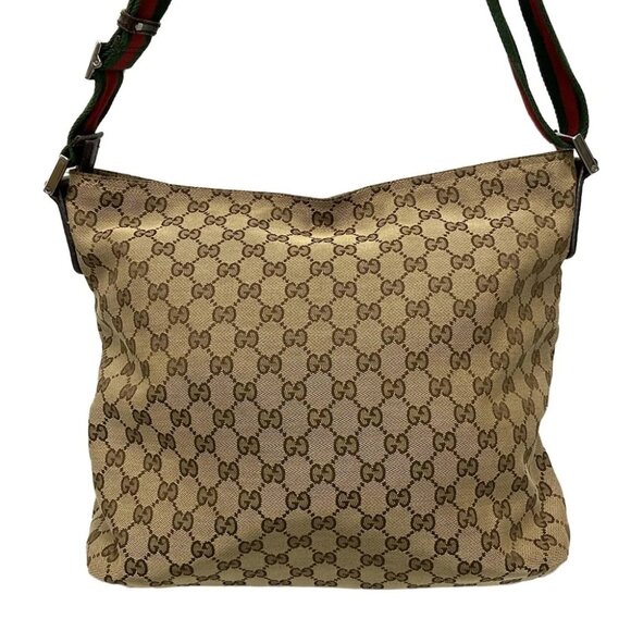 Auth GUCCI GG Pattern, Shelly (Web) 189751 Beige Dark Brown Multi Jacquard - - Picture 11 of 14